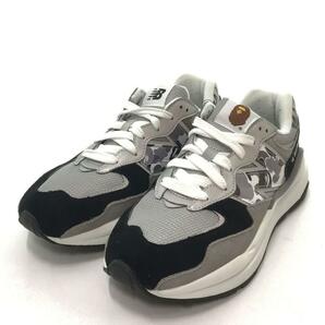 NEW BALANCE◆履き口毛玉有/×A BATHING APE/ローカットスニーカー/26cm/BLK/M5740BAPの画像2