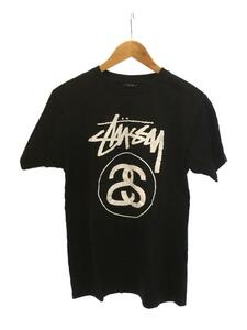 STUSSY◆シャネルロゴ/Tシャツ/S/コットン/ブラック