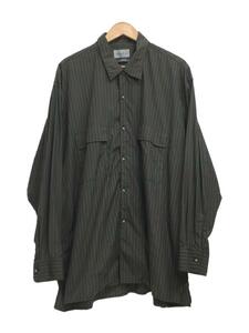 Marvine Pontiak shirts makers◆長袖シャツ/one/コットン/KHK/ストライプ/MPSM-1903S/Open Collar SH