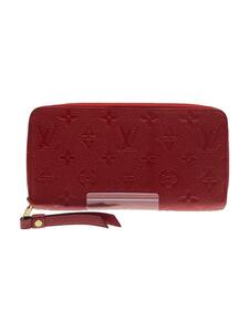 LOUIS VUITTON◆ジッピー・ウォレット_モノグラム・アンプラント_RED/レザー/RED/レディース