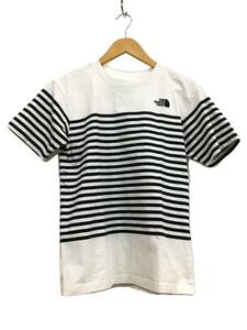 THE NORTH FACE◆S/S PANEL BORDER TEE_ショートスリーブ パネル ボーダー ティー/M/コットン/WHT/ボ