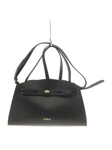 FURLA◆ショルダーバッグ/レザー/BLK