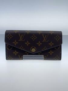 LOUIS VUITTON◆2)ポルト・フォイユ・サラ_モノグラム・キャンバス_BRW_コクリコ/PVC/BRW/総柄/レディース