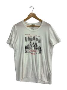 BURBERRY◆Tシャツ/L/コットン/白/ホワイト/半袖カットソー/クルーネック/プリントTEE