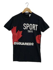 DSQUARED2◆Tシャツ/XS/コットン/ブラック/黒/S74GD0770/半袖カットソー/SPORT/プリントTEE