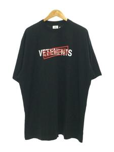 VETEMENTS◆22AW/タグ付き/Tシャツ/XS/コットン/BLK/UA53TR460B