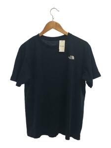 THE NORTH FACE◆S/S SQUARE LOGO TEE_ショートスリーブ スクエア ロゴ ティー/L/コットン/BLU