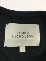 STUDIO NICHOLSON◆Tシャツ/半袖カットソー/無地TEE/0/コットン/ブラック/黒/SNW-153_画像3