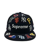 Supreme◆20ss/MLB Box Logo New Era Cap/キャップ/7 5/8/ウール/ネイビー/メンズ_画像1