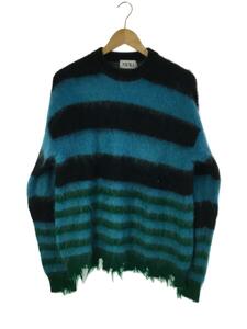 KIDILL◆23AW/セーター/FREE/モヘア/MOHAIR BORDER KNIT BLACK/ボーダー/KL7