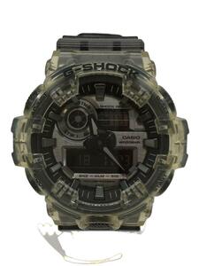 CASIO◆クォーツ腕時計_G-SHOCK/デジアナ/ラバー/SLV/BLK/シルバー/ブラック