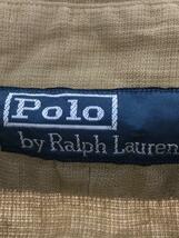 POLO RALPH LAUREN◆90s/半袖シャツ/XL/リネン/CML/無地_画像3