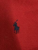 POLO RALPH LAUREN◆カーディガン(厚手)/M/コットン/RED/無地_画像7