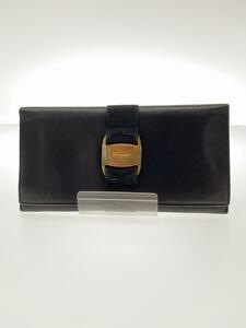 Salvatore Ferragamo◆長財布/レザー/BLK/レディース