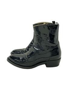 CHANEL* short boots / boots /39.5/BLK/PVC