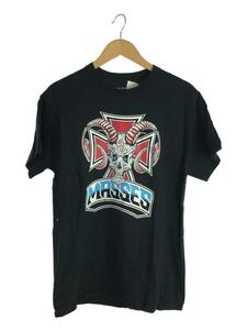 MASSES◆23ss/T-SHIRT S/S HORN/クルーネックTシャツ/M/コットン/ブラック/日本製/丸胴