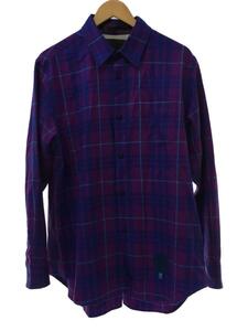 FUMITO GANRYU◆watteau pleated shirt/3/ウール/PUP/チェック/FU8-SH-01