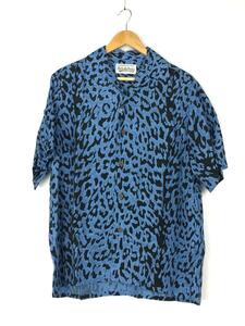 WACKO MARIA◆23SS/HAWAIIAN SHIRT S/S/TYPE-6/アロハシャツ/S/レーヨン/ブルー/レオパード