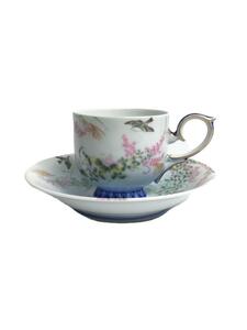  Fukagawa Seiji * Hagi flower see / cup & saucer / gold paint /WHT