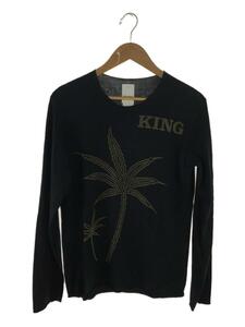 lucien pellat-finet◆長袖Tシャツ/M/コットン/ブラック/KING/WEED