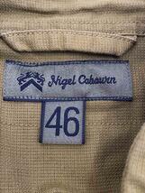 Nigel Cabourn◆長袖シャツ/46/コットン/KHK/無地/80340011005_画像3