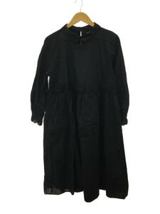 BEAMS BOY◆デタッチエプロンワンピース/長袖ワンピース/36/コットン/BLK/13-26-1125-702