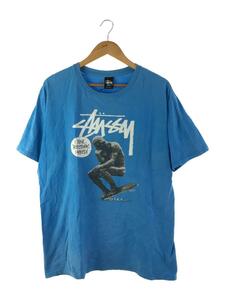 STUSSY◆考える人/Tシャツ/L/コットン/ブルー