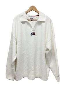 TOMMY JEANS◆セーター(厚手)/M/ポリエステル/WHT/無地/DM0DM15158