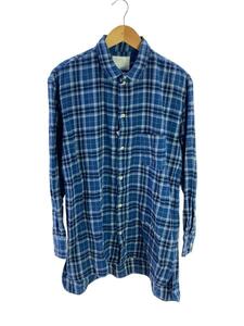 Porter Classic◆ネルシャツ/長袖シャツ/M/コットン/BLU/チェック