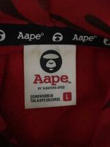 AAPE BY A BATHING APE◆パーカー/L/コットン/RED/総柄_画像3