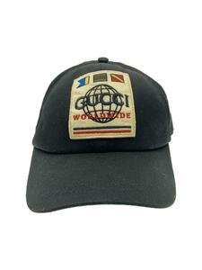 GUCCI◆ベースボールキャップ/L/コットン/BLK/メンズ/599226