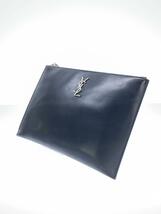 YVES SAINT LAURENT◆YSL/タブレットケース/PAD HOLDER/クラッチバッグ/レザー/BLK_画像2