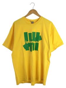 UNDEFEATED◆Tシャツ/-/コットン/YLW/プリント/ホツレ有