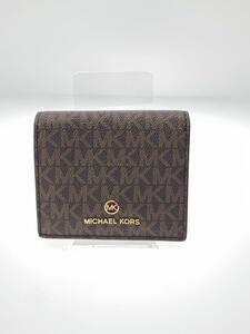 MICHAEL KORS◆MK柄/2つ折り財布/PVC/BRW/総柄/レディース/32F0GT9F5B