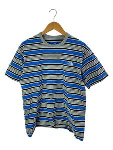 THE NORTH FACE◆S/S MULTI BORDER TEE_ショートスリーブマルチボーダーティー/XL/コットン/BLU/ボーダ