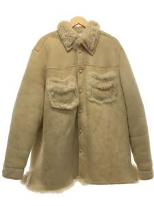 ERL◆SHEARLING CIRCLE PUPPER JACKET/ムートン/レザージャケットL/レザー