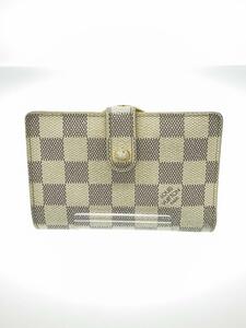 LOUIS VUITTON◆ポルト・フォイユ・ヴィエノワ_ダミエ・アズール_WHT/PVC/ホワイト/レディース