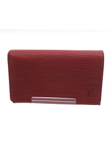 LOUIS VUITTON◆ルイヴィトン/ポルト・フォイユ・トレゾール_エピ_RED/レザー/RED/無地/レディース