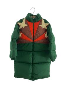 GUCCI* long down jacket /130cm/ nylon / green /677640/GG pattern 