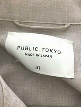 PUBLIC TOKYO◆リネンライクハーフスリーブオープンカラー開襟シャツ/1/ポリエステル/BEG/無地_画像3