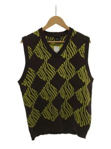 HUF◆FUCK IT VEST/ニットベスト(薄手)/M/コットン/ブラウン