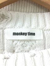 MONKEY TIME◆セーター(厚手)/M/コットン/WHT/8313-699-0108_画像3