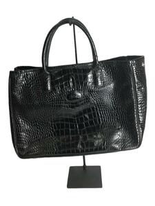 LONGCHAMP◆トートバッグ/レザー/BLK