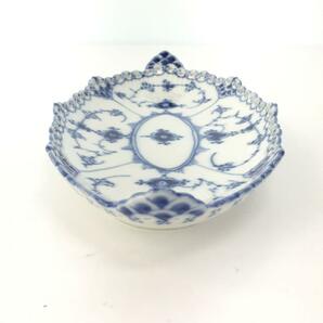 ROYAL COPENHAGEN◆オーバルトレー/25cm/BLU/ブルーフルーテッド/フルレース/箱無しの画像3