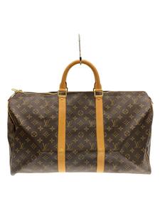 LOUIS VUITTON◆キーポル50_モノグラム・キャンバス_BRW/PVC/BRW/M41426/シミ有