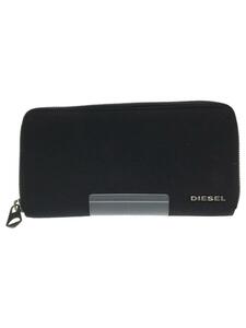 DIESEL◆長財布/キャンバス/BLK/無地/メンズ/使用感有