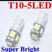 T10 ledバルブ　5連SMD ホワイト10個セット　12v 送料無料　_画像2