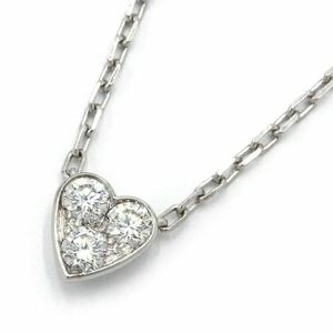  Cartier Mini Heart ob Cartier necklace K18WG diamond new goods finish settled white gold 3PD pendant used free shipping 