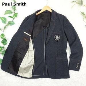 Paul Smith COLLECTION　ポールスミスコレクション　ワッペン　テーラードジャケット　ラインワーク　銀ボタン　2B　L　グレー