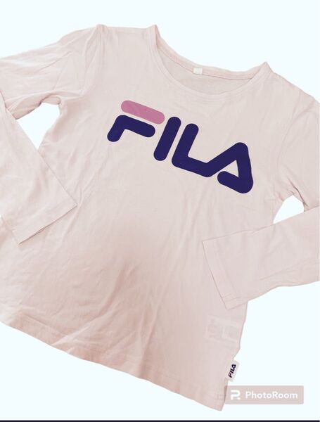 キッズ 長袖Tシャツ フィラ 薄ピンク 140 長袖サイズアウト品 ロンT